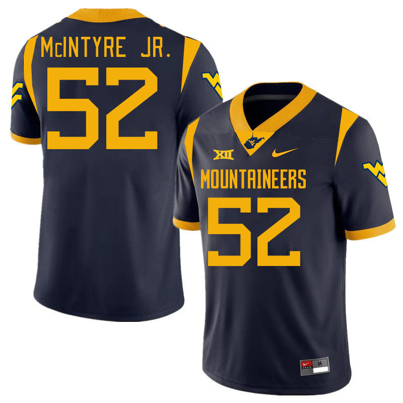 Men #52 Corey McIntyre Jr. West Virginia Mountaineers College 2024 New Uniforms Football Jerseys Sti